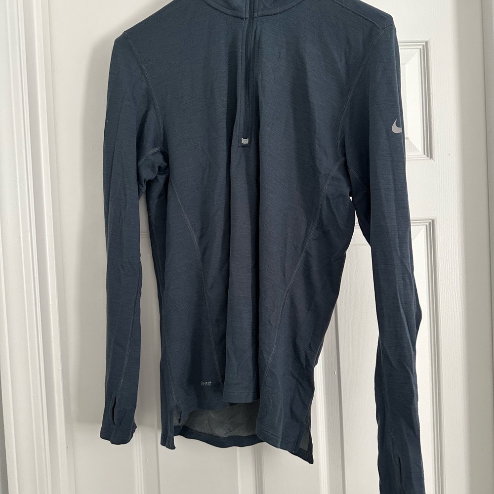 Nike Men’s Blue Long Sleeve Athletic Quarter Zip Dry Fit Sz M